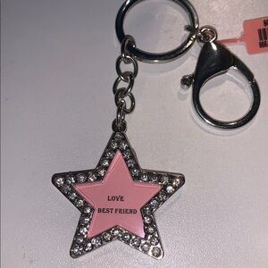 Picture frame purse/bag charm keychain with crystals